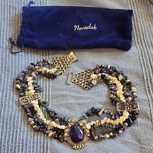 Lapis and Silver Women's Statement Necklace